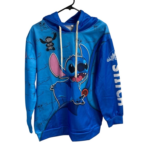unbranded Tops - Blue Stitch‎ Hoodie “ Ohana means family” Size Medium